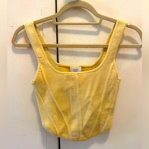 Aritzia Wilfred Corset Top, Yellow, Size S